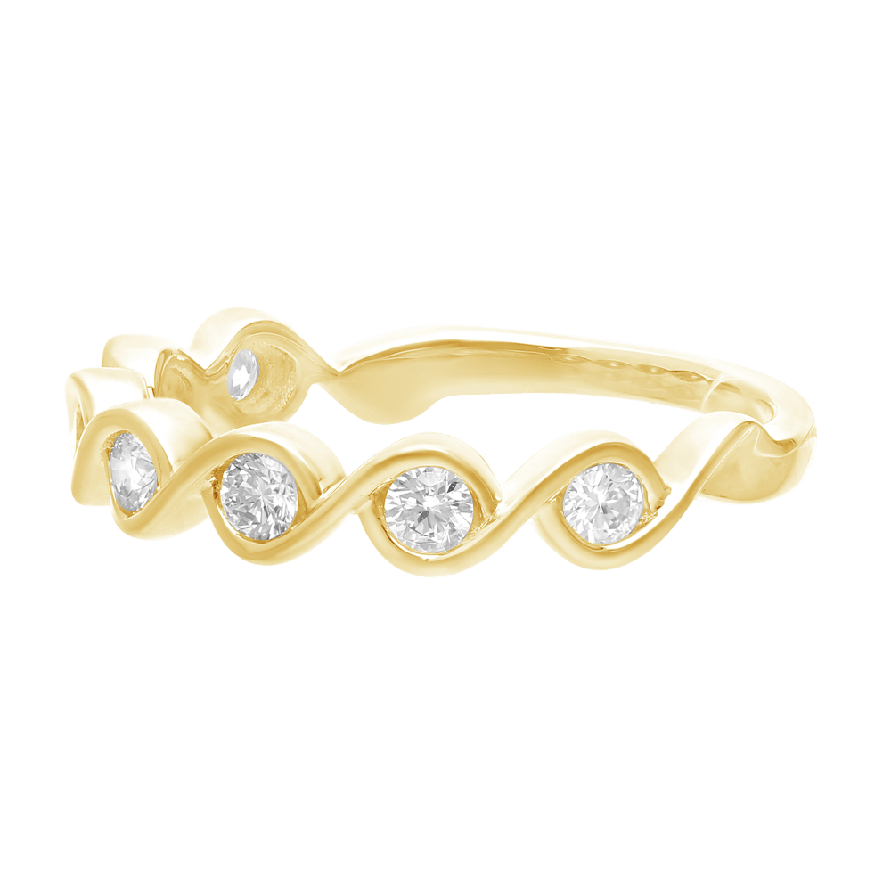 Twist Ring with 0.33tw of Laboratory-Grown Diamonds in 9kt Yellow Gold Rings Bevilles 
