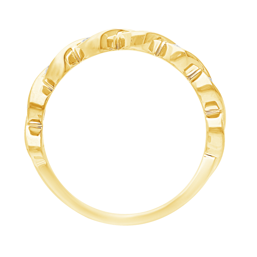 Twist Ring with 0.33tw of Laboratory-Grown Diamonds in 9kt Yellow Gold Rings Bevilles 