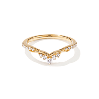 Contour Stacker Ring with 0.20tw of Laboratory-Grown Diamonds in 9kt Yellow Gold Rings Bevilles 
