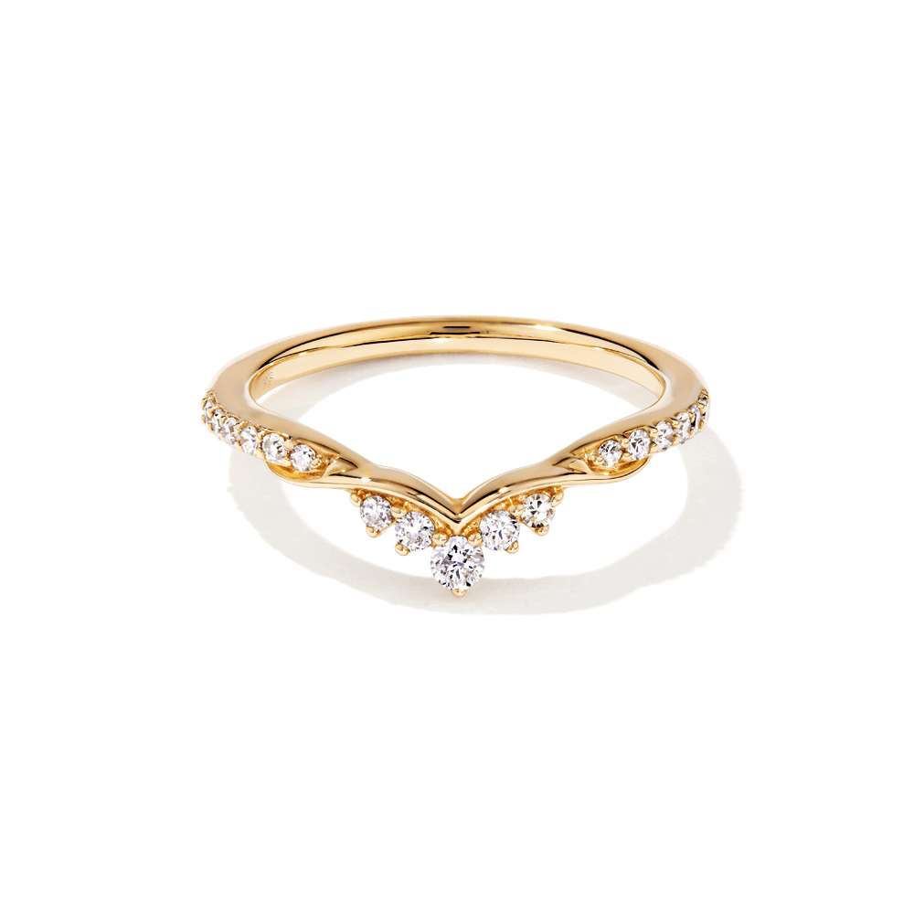 Contour Stacker Ring with 0.20tw of Laboratory-Grown Diamonds in 9kt Yellow Gold Rings Bevilles 