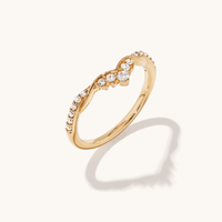 Contour Stacker Ring with 0.20tw of Laboratory-Grown Diamonds in 9kt Yellow Gold Rings Bevilles 