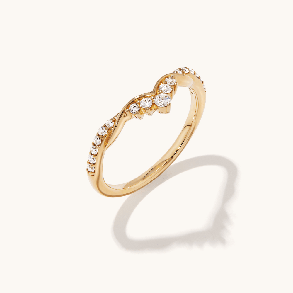 Contour Stacker Ring with 0.20tw of Laboratory-Grown Diamonds in 9kt Yellow Gold Rings Bevilles 