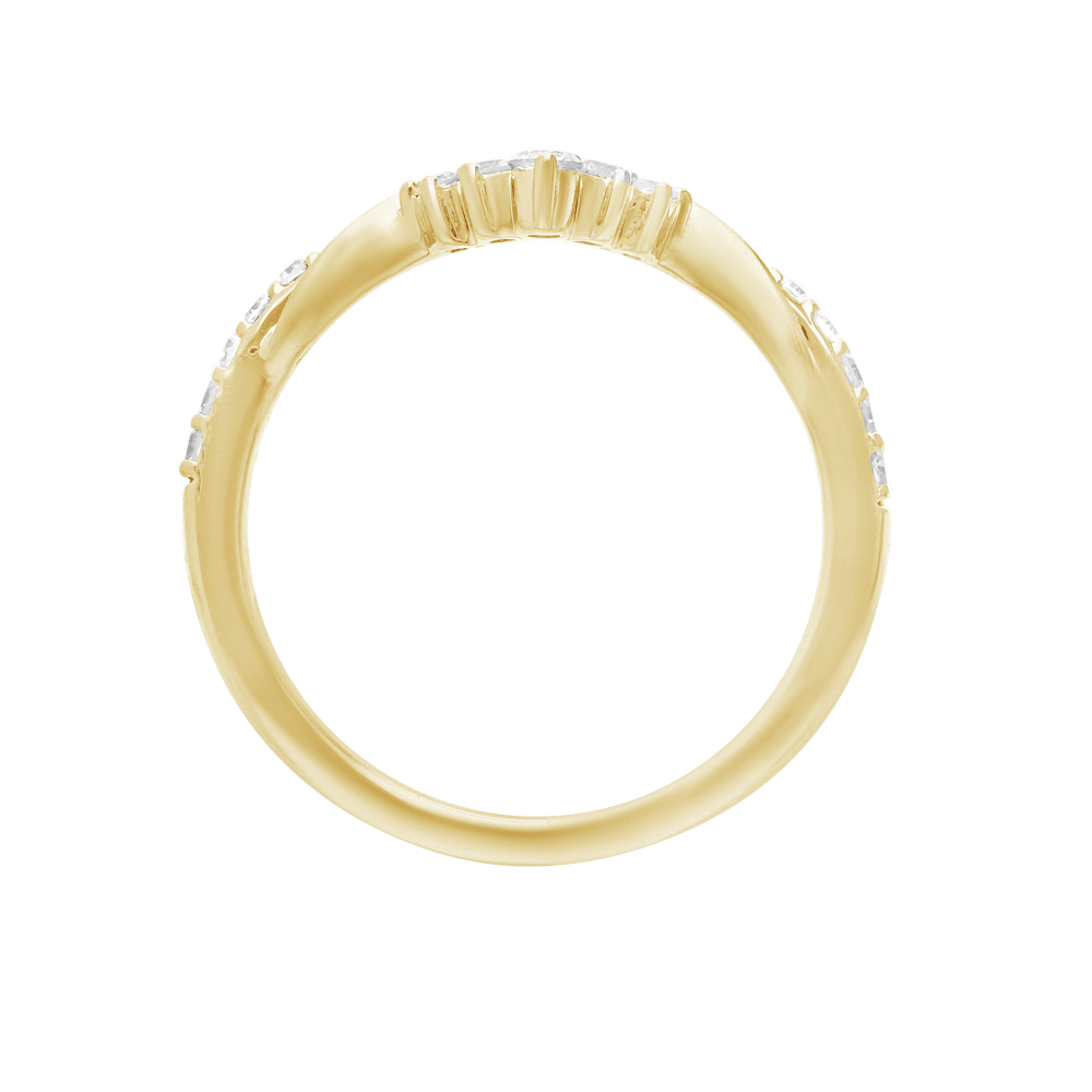 Contour Stacker Ring with 0.20tw of Laboratory-Grown Diamonds in 9kt Yellow Gold Rings Bevilles 