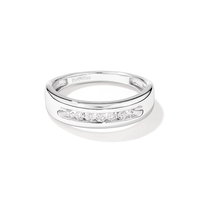 Channel Set Men's Ring with 0.25tw of Laboratory-Grown Diamonds in Sterling Silver and Platinum Rings Bevilles 
