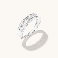 Channel Set Men's Ring with 0.25tw of Laboratory-Grown Diamonds in Sterling Silver and Platinum Rings Bevilles 