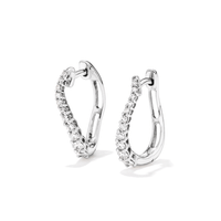 Twist Hoop Earrings with 0.50tw of Laboratory-Grown Diamonds in Sterling Silver and Platinum Earrings Bevilles 