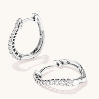 Twist Hoop Earrings with 0.50tw of Laboratory-Grown Diamonds in Sterling Silver and Platinum Earrings Bevilles 