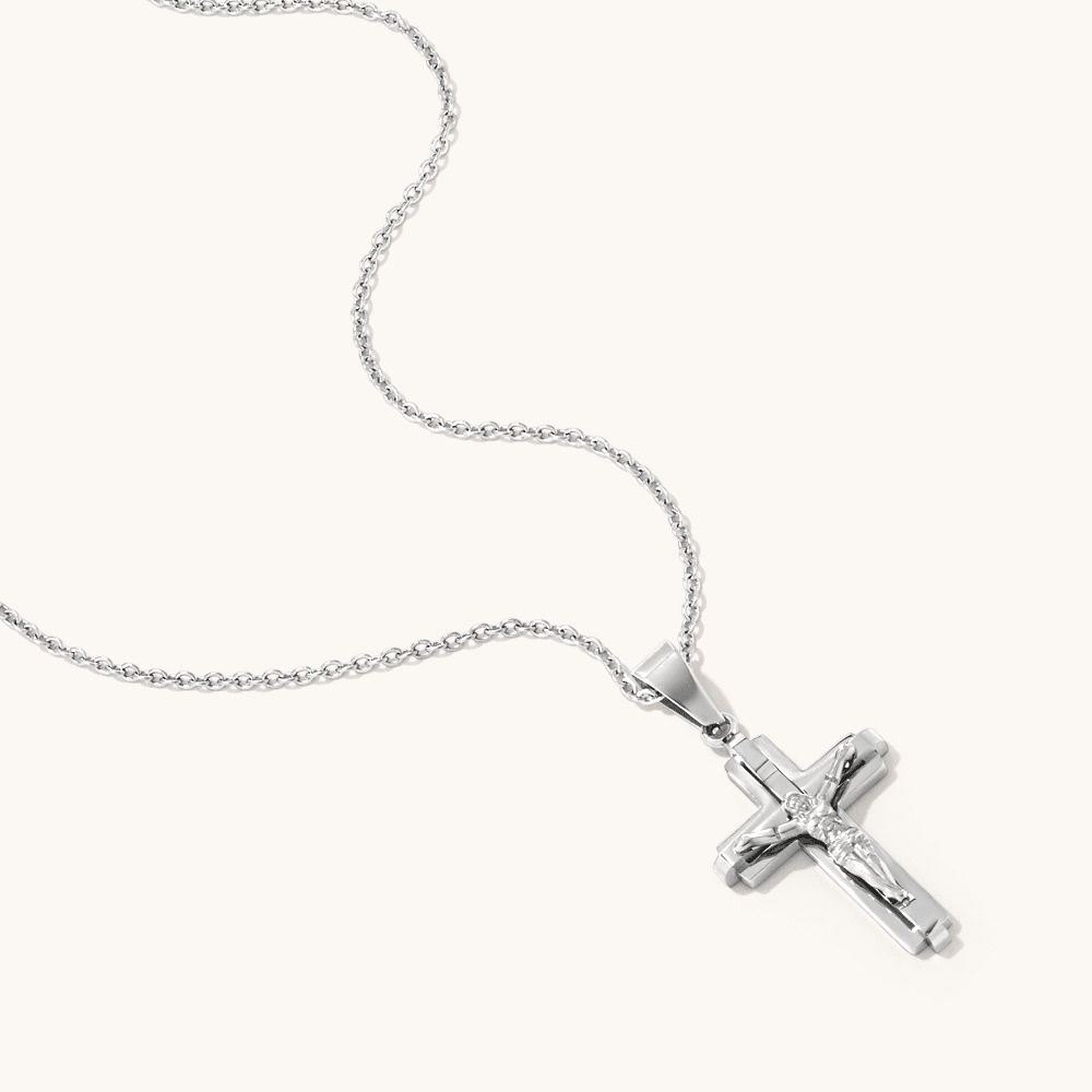 50cm Crucifix Necklace in Stainless Steel Pendants Bevilles 