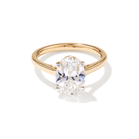2.50ct Oval Laboratory-Grown Diamond Solitaire Ring in 9kt Yellow Gold and Rhodium Rings Bevilles 