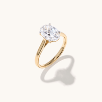 2.50ct Oval Laboratory-Grown Diamond Solitaire Ring in 9kt Yellow Gold and Rhodium Rings Bevilles 