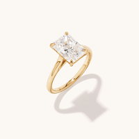 3.00ct Radiant Solitaire Laboratory-Grown Diamond Ring in 9kt Yellow Gold Rings Bevilles 