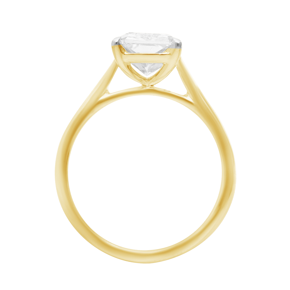 3.00ct Radiant Solitaire Laboratory-Grown Diamond Ring in 9kt Yellow Gold Rings Bevilles 