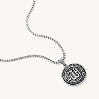 60cm Allah Necklace in Antique Finish Stainless Steel Pendants Bevilles 
