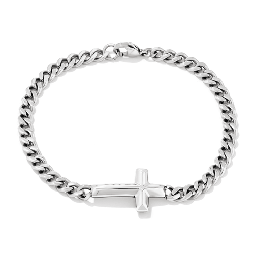 20cm Cross Bracelet in Stainless Steel Bracelets Bevilles 