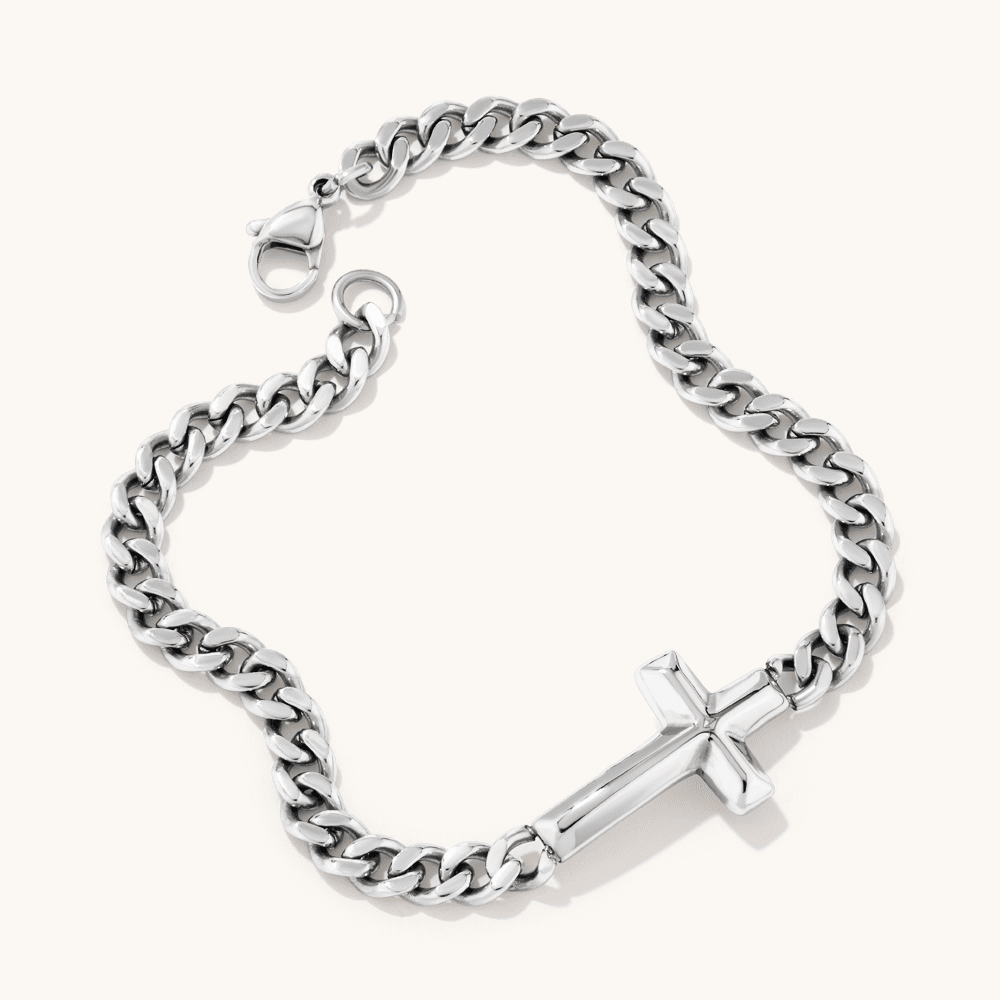 20cm Cross Bracelet in Stainless Steel Bracelets Bevilles 