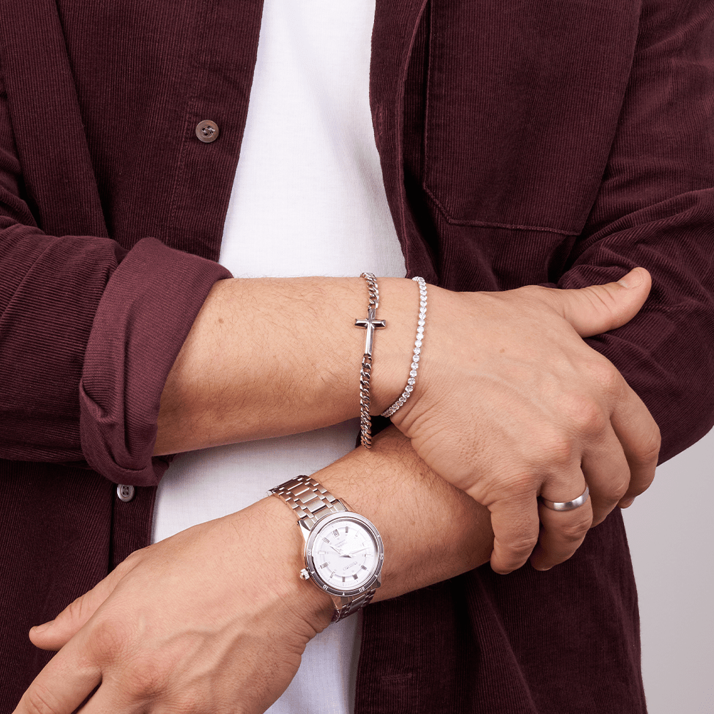 20cm Cross Bracelet in Stainless Steel Bracelets Bevilles 