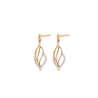 Flame Drop Earrings with 0.05tw of Diamonds in 9kt Yellow Gold Earrings Bevilles 