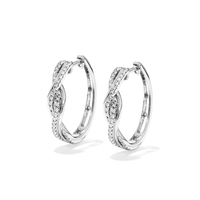 Twist Hoop Earrings with 0.50tw of Laboratory-Grown Diamonds in Sterling Silver and Platinum Earrings Bevilles 