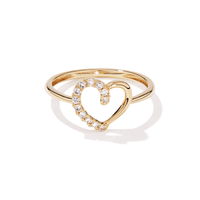 Open Heart 0.10TW Laboratory-Grown Diamond Set Ring in 9kt Yellow Gold Rings Bevilles 