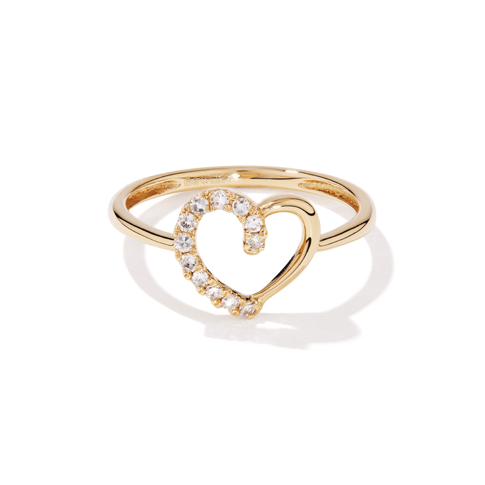 Open Heart 0.10TW Laboratory-Grown Diamond Set Ring in 9kt Yellow Gold Rings Bevilles 