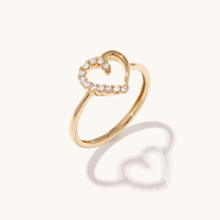 Open Heart 0.10TW Laboratory-Grown Diamond Set Ring in 9kt Yellow Gold Rings Bevilles 