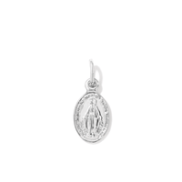 9mm Oval St Mary Pendant in Sterling Silver Pendants Bevilles 