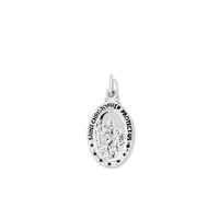 Oval St Christopher Pendant in Sterling Silver Pendants Bevilles 