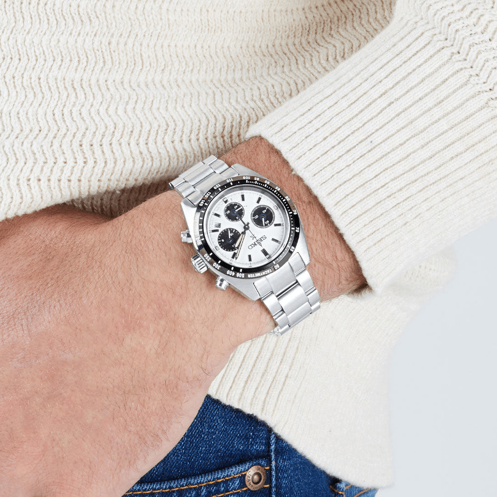 Seiko Prospex Speedtimer Chronograph Silver Tone Watch SSC961P Watches Seiko 