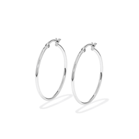 30mm Plain Hoop Earrings in Sterling Silver Earrings Bevilles 