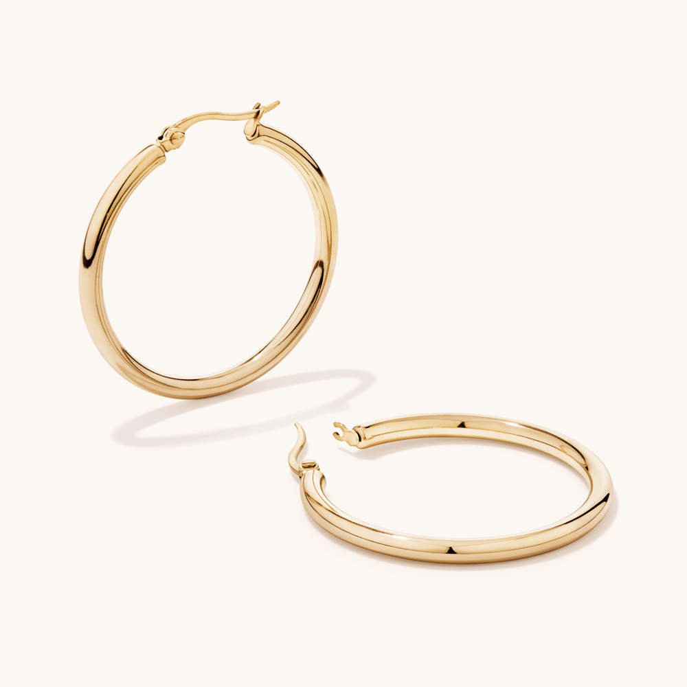 35mm Hoops in Waterproof PVD Stainless Steel Earrings Bevilles 
