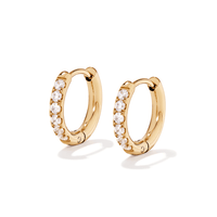 15mm Cubic Zirconia Huggies in PVD Stainless Steel Earrings Bevilles 