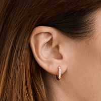 20mm Cubic Zirconia Huggies in Waterproof PVD Stainless Steel Earrings Bevilles 