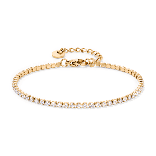 19cm Cubic Zirconia Tennis Bracelet in Waterproof PVD Stainless Steel Bracelets Bevilles 