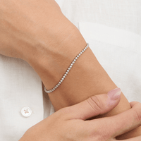 19cm Cubic Zirconia Tennis Bracelet in Waterproof PVD Stainless Steel Bracelets Bevilles 