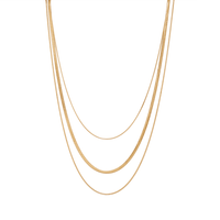 34cm Layered Snake Chain Necklace in PVD Stainless Steel Pendants Bevilles 