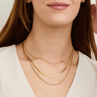 34cm Layered Snake Chain Necklace in Waterproof PVD Stainless Steel Pendants Bevilles 