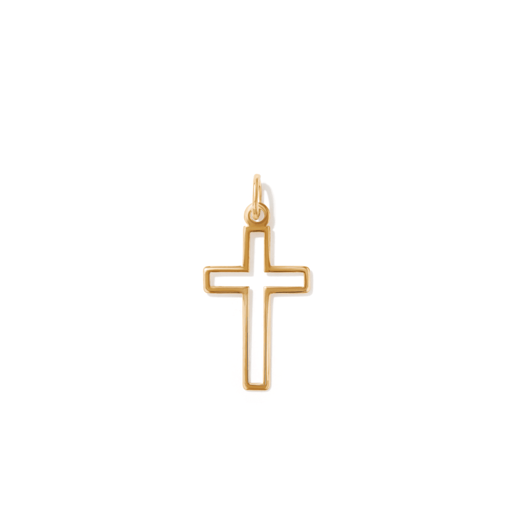 Cross Outline Pendant in 9kt Bonded Gold Silver Filled Pendants Bevilles 