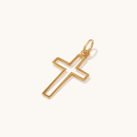 Cross Outline Pendant in 9kt Bonded Gold Silver Filled Pendants Bevilles 