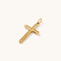Etched Cross Pendant in 9kt Bonded Gold Silver Filled Pendants Bevilles 