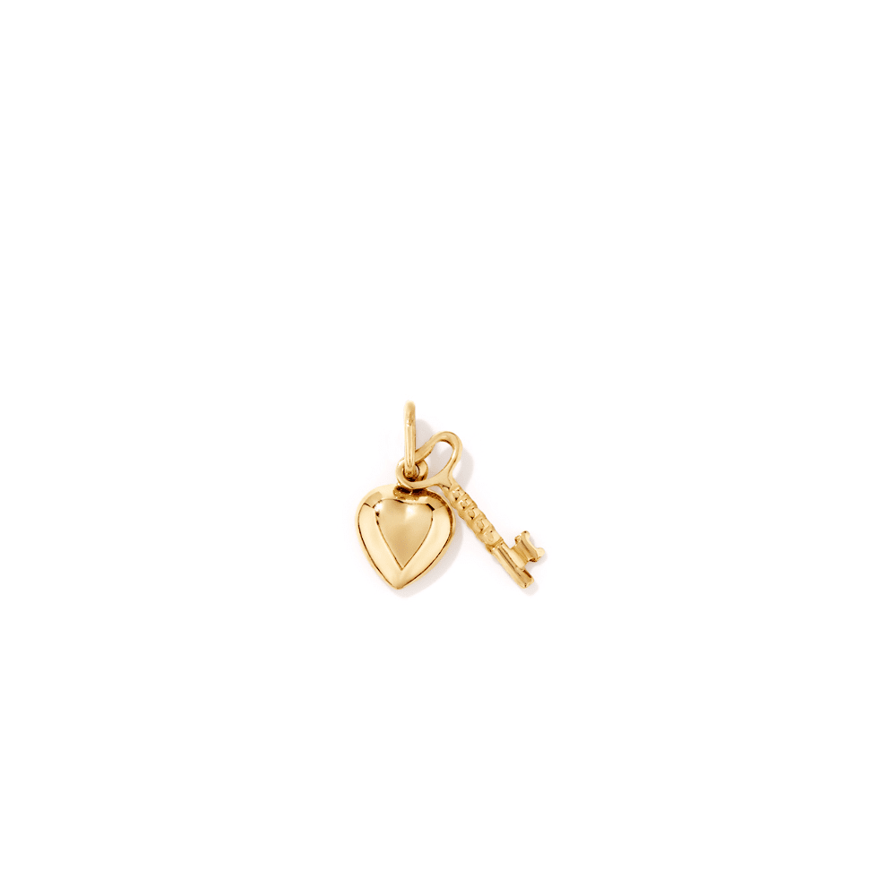 Heart and Key Pendant in 9kt Bonded Gold Silver Filled Pendants Bevilles 