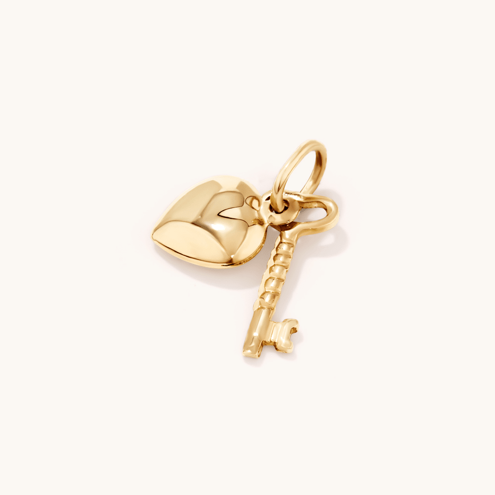 Heart and Key Pendant in 9kt Bonded Gold Silver Filled Pendants Bevilles 