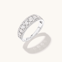 Graduated Dress Ring with 1.00tw of Laboratory-Grown Diamonds in Sterling Silver and Platinum Rings Bevilles 