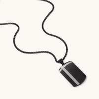 60cm Striped Dog Tag in Stainless Steel Pendants Bevilles 