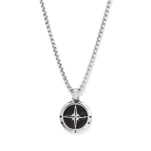 60cm Compass Necklace in Stainless Steel Pendants Bevilles 