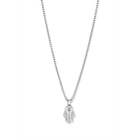 60cm Hamsa Necklace with Cubic Zirconia in Stainless Steel Pendants Bevilles 