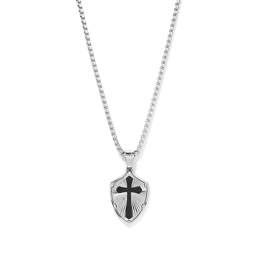 60cm Cross Shield Necklace in Stainless Steel Pendants Bevilles 