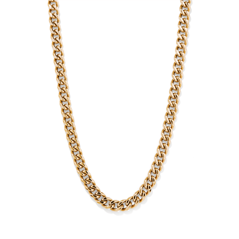 56cm Curb Chain in PVD Coated Stainless Steel Necklaces Bevilles 