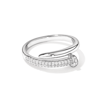 Pave Cubic Zirconia Nail Ring in Sterling Silver Rings Bevilles 