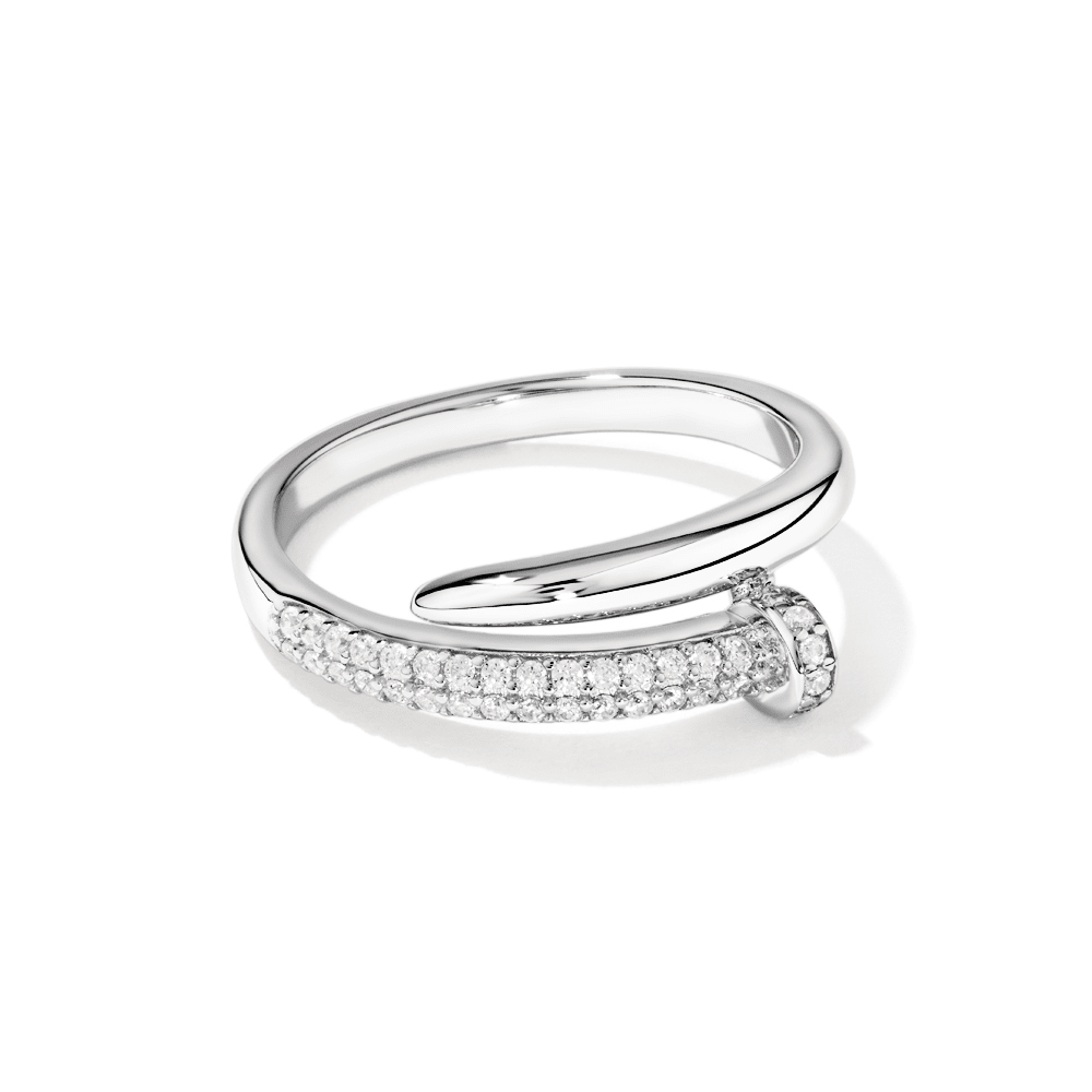 Pave Cubic Zirconia Nail Ring in Sterling Silver Rings Bevilles 