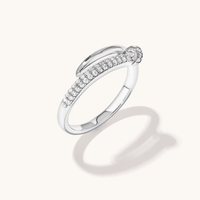 Pave Cubic Zirconia Nail Ring in Sterling Silver Rings Bevilles 